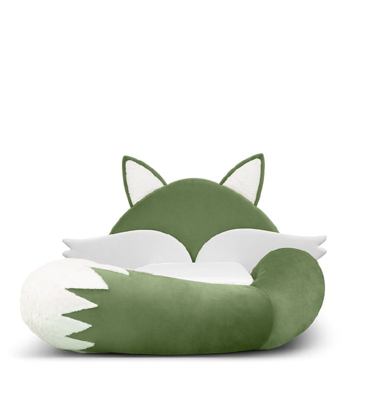 Fox Bed in Green Velvet