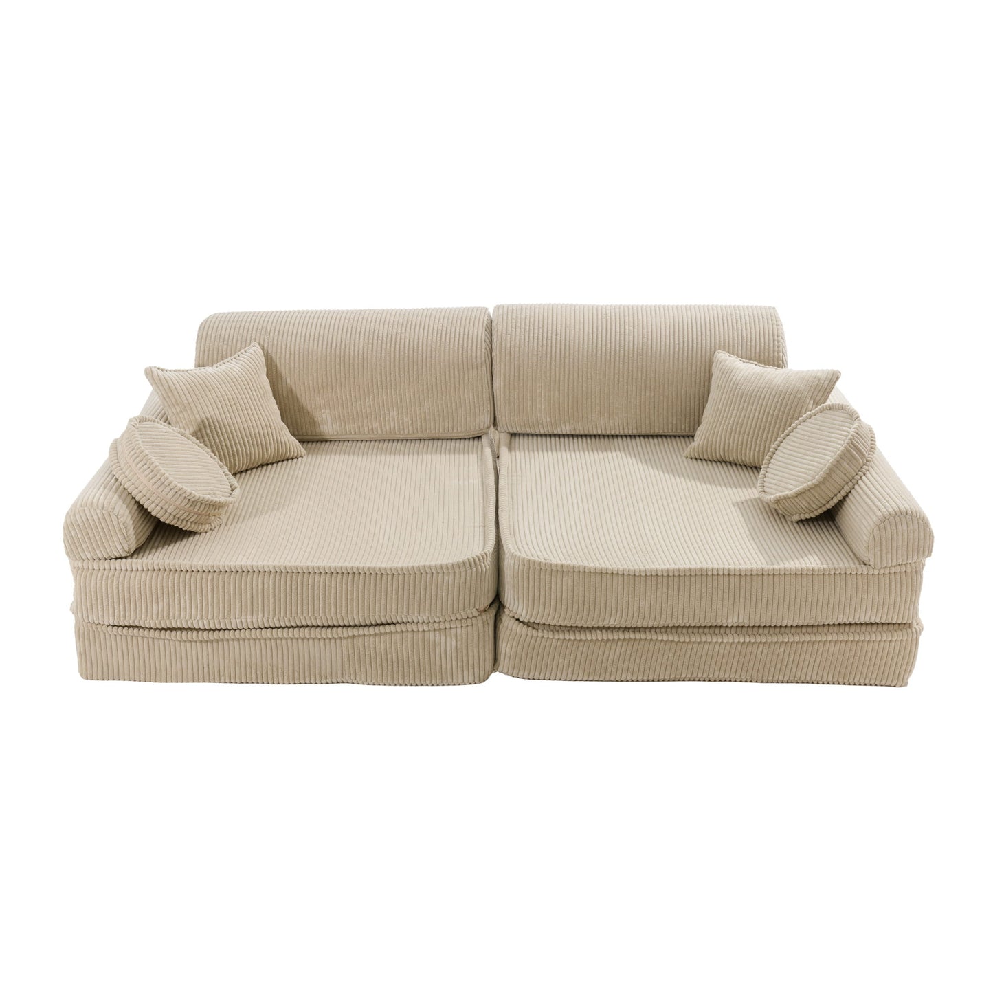 Zachte ecru kindersofa voor spelen lezen en ontspannen