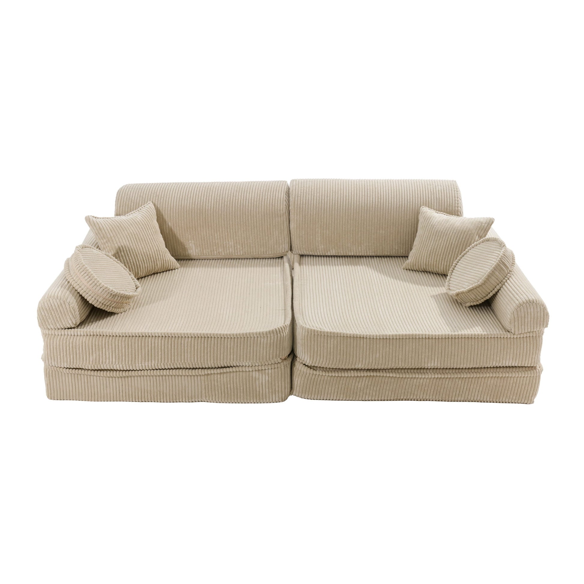 Zachte ecru kindersofa voor spelen lezen en ontspannen