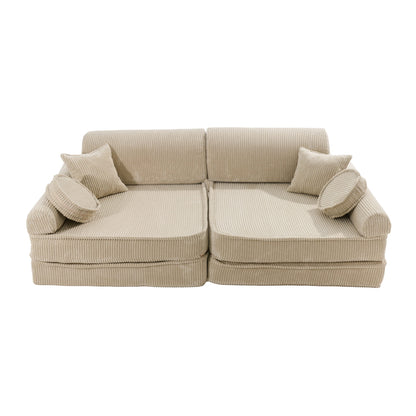 Zachte ecru kindersofa voor spelen lezen en ontspannen