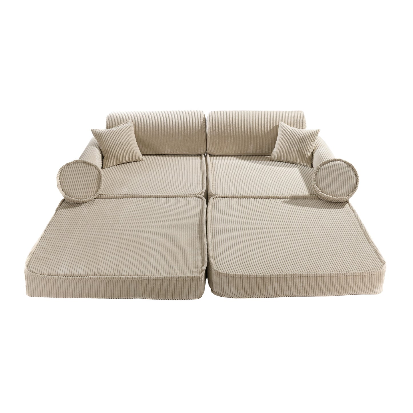 Large Modular Sofa for Kids in Premium Corduroy Ecru detail