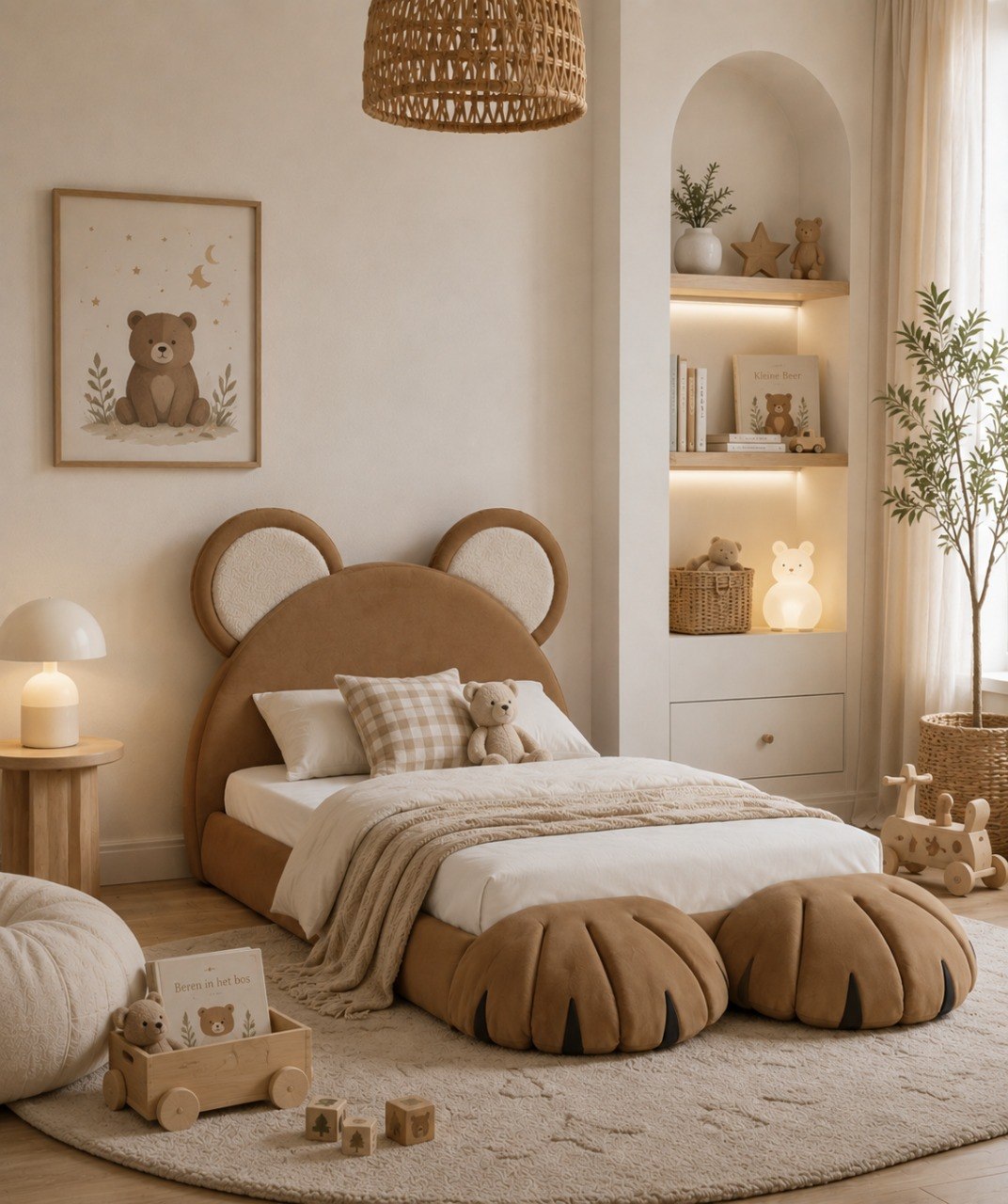 Bear Bed met zachte berenvorm in kinderkamer