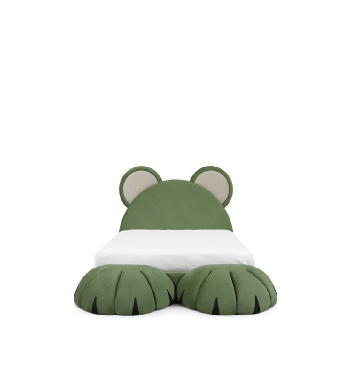 Bear Bed in Green Velvet