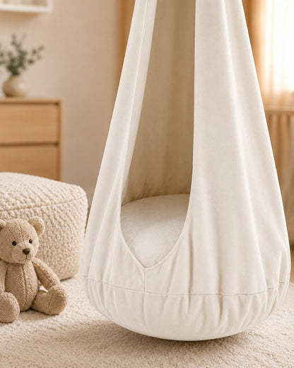 Cocoon kinderhangstoel Cotton Cloud White detailfoto